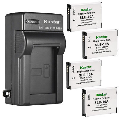 Kastar Battery Wall Charger for Samsung SLB-10A & Samsung HZ15W L110 L200 Camera