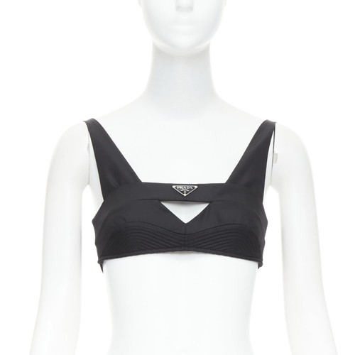 Tシャツ・カットソー PRADA PRINTED NYLONETTE CROP-TOP Tシャツ・カットソー PRADA Printed Nylonette Crop-Top Prada