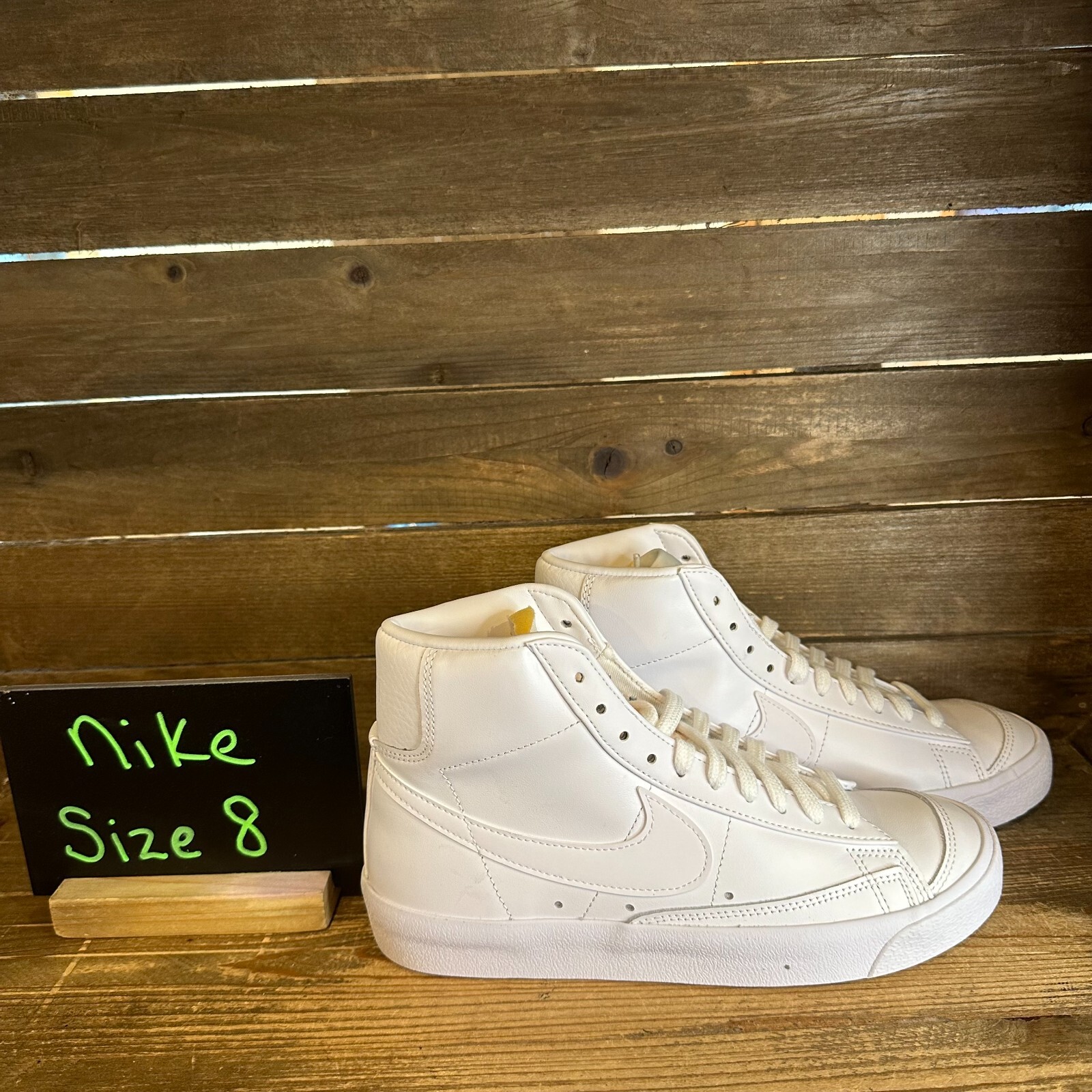 New Womens Nike Blazer Vintage Mid 77 Triple White Leather