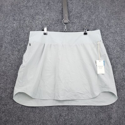 Free Fly Womens Breeze Active Skort Long XL Extra Large Gray UPF 50 Athletic