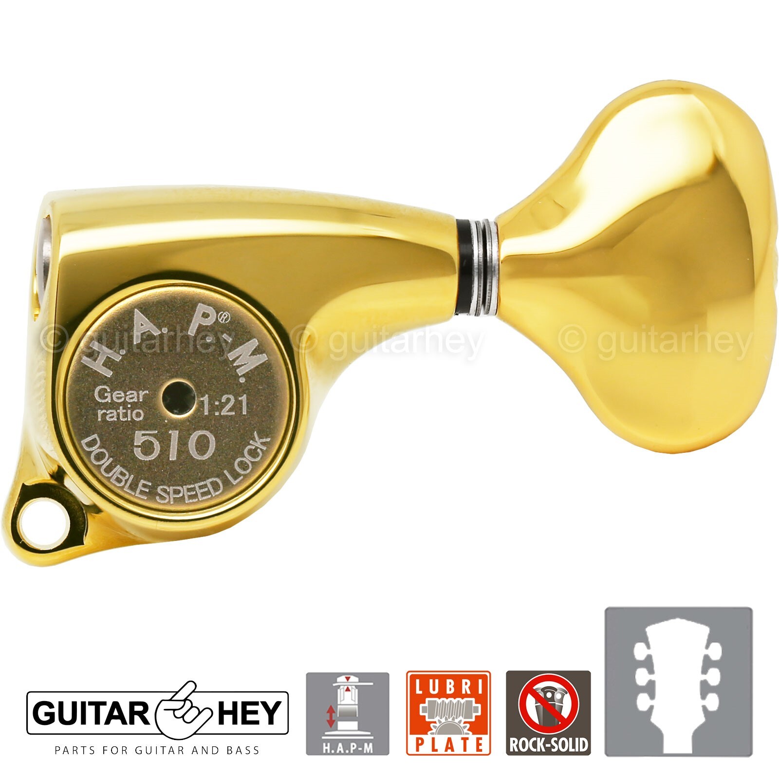 NEW Gotoh SGL510Z-L5 HAPM Locking Tuners Adj. Height, 1:21