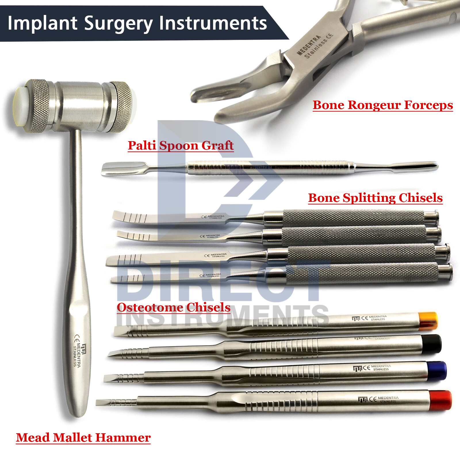 Dental Osteotome Chisels Ridge Expansion Splitting Bone Graft Implant Instrument eBay