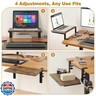 ART-GIFTREE Desk Extender, 15-inch Clamp-On Desk Shelf, Height-Adjustable Desktop Shelf Organizer for Monitors Office and Gaming Accessories, Arm Support Table Extension, 44lbs Heavy Duty, Darkbrown