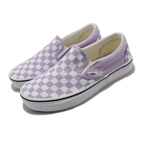 

Классические мужские повседневные туфли унисекс без шнуровки Vans в фиолетовую клетку VN0A5AO8ZS0, Фиолетовый, Classic Slip-on