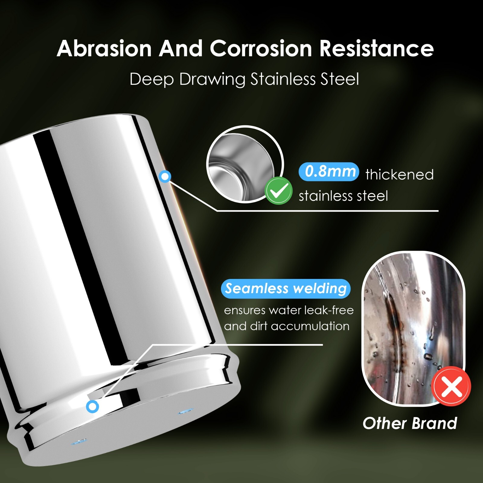 Waterdrop Gravity-fed Water Filter System, with 4 Filters, 2.25G Stainless-Steel
