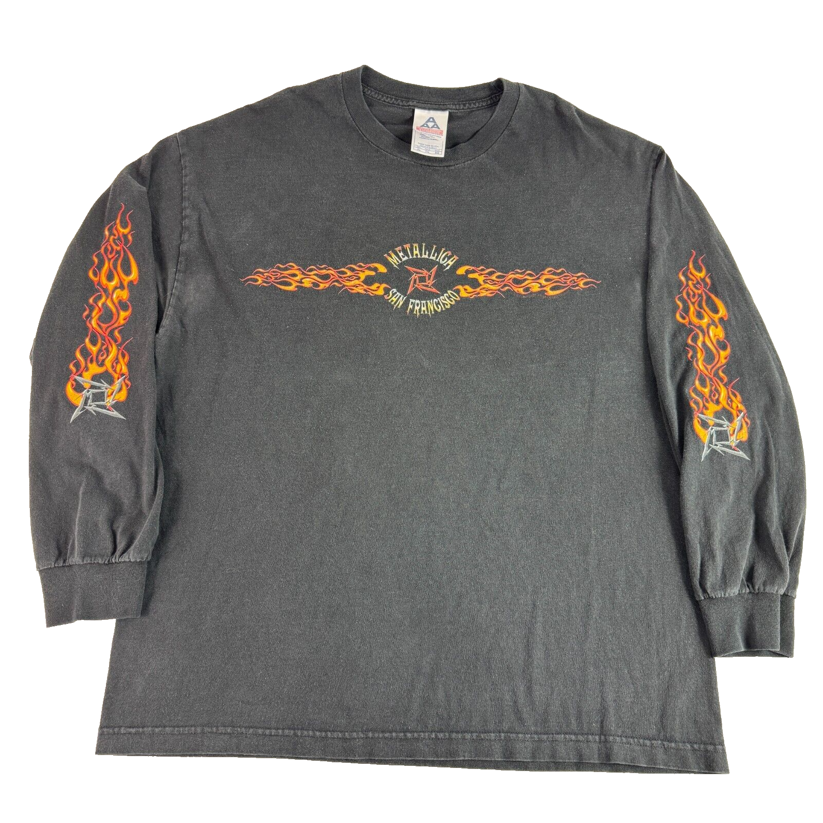 Vintage Metallica Long Sleeve T Shirt San Francisco Flames Sleeve