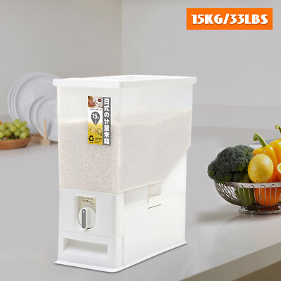 Large Capacity Rice Dispenser Plastic Rice Storage Container Storage Box 15Kg