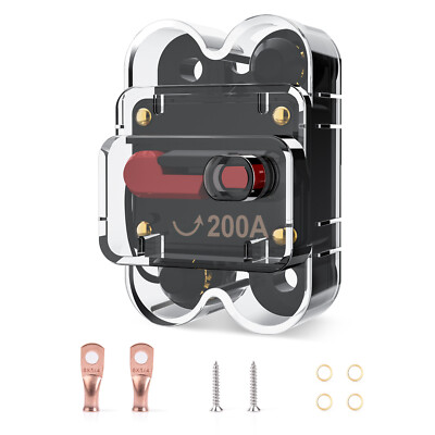 12-32V Waterproof DC 200Amp Car Auto Circuit Breaker Fuse Reset for SUV RV Boat