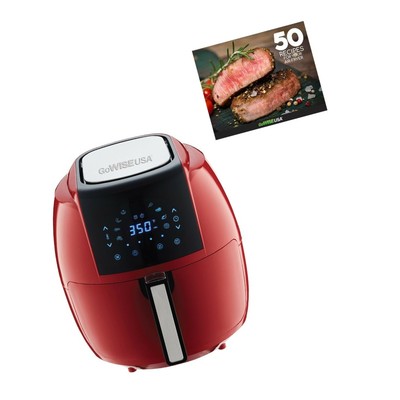 GoWISE USA 5.8-Quart Programmable 8-in-1 Air Fryer XL + Recipe Book