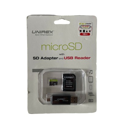 Unirex  4-in-1 USB/Micro SD Card with USB Reader & Adapter