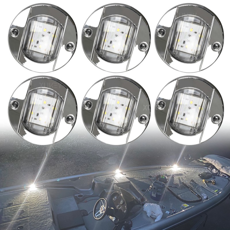 6x Marine Boat White LED Courtesy Deck Cabin Light Stair Garden Walkway Yacht