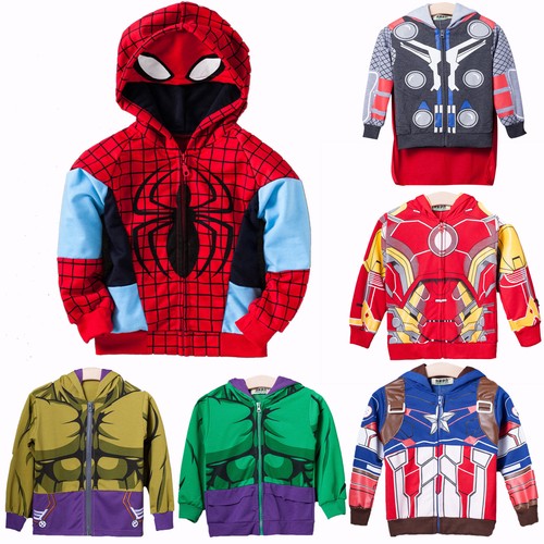 Kids Boys Marvel Superhero Clothes Hoodies Sweatshirt Jumper Coats