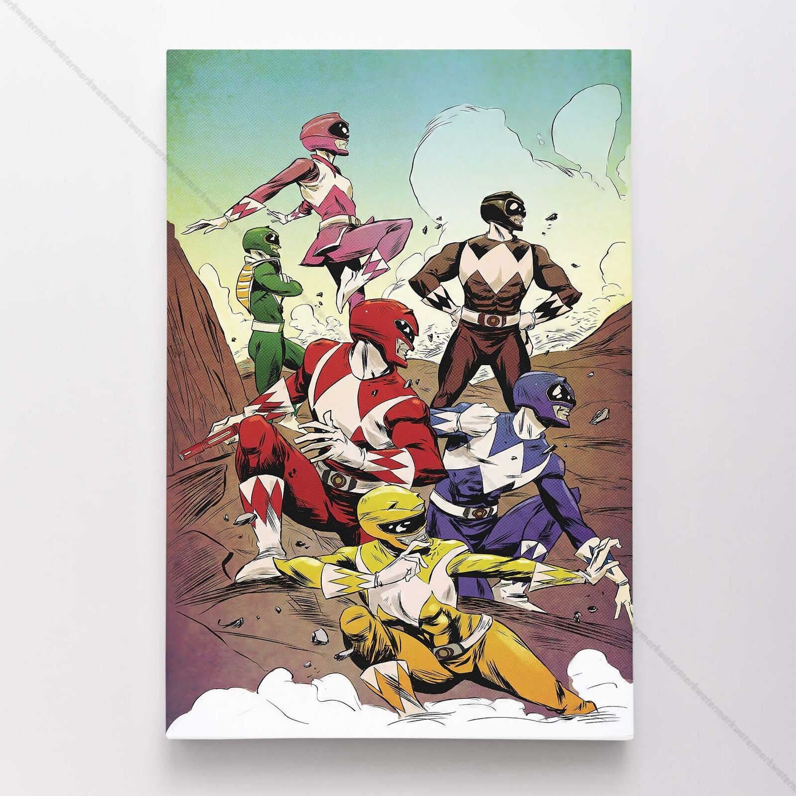 Power Rangers Poster Canvas Mighty Morphin Comic Wall Art Print #6186