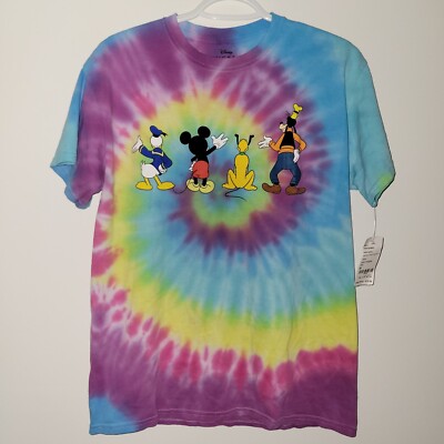 NWT Disney Mickey Mouse Mad Engine Tie Dye Short Sleeve T-Shirt Size Medium