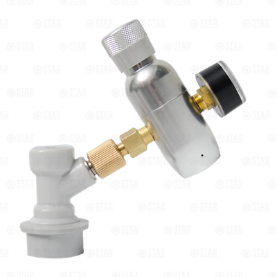 Mini CO2 Regulator Corny Keg Charger with Gauge and Keg Coupler + 10 Cartridges