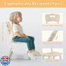 CuFun Kids Table and Chairs Set (2 Chairs) Height Adjustable for Ages 2-8 | Non-Slip Toddler Activity Table with Wipe-Clean Desktop, Montessori Learning and Art Drawing Table for Home Preschool