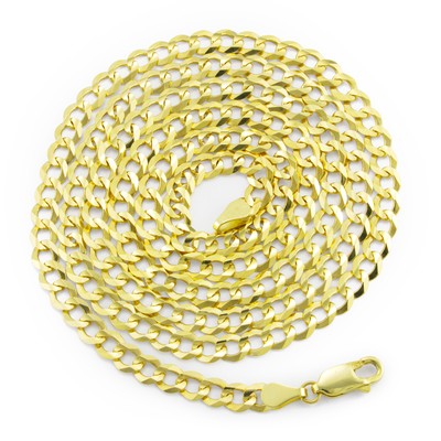 Pre-owned Nuragold 14k Yellow Gold 5mm Women Solid Curb Cuban Chain Link Italian Necklace 16"