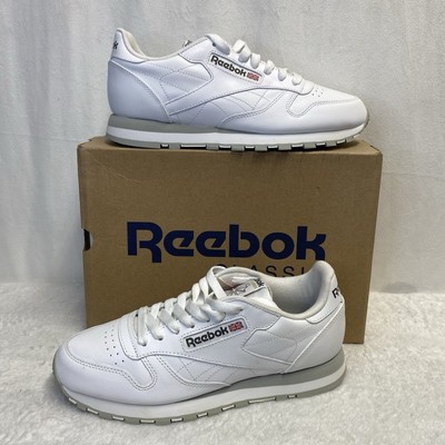 Reebok Classic Leather Lace-Up Sneakers Shoes Men Sz 7.5 White 101 New (059503)