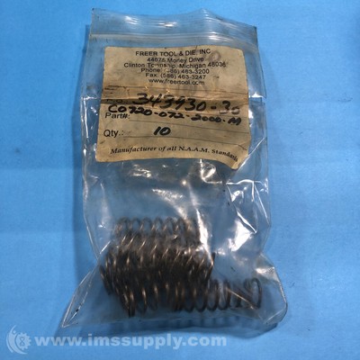 Freer Tool & Die CO720-072-2000-M Pack of 10 Compression Springs FNFP