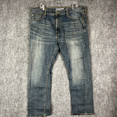 LEVIS SIGNATURE S51 Mens Blue Jeans Straight Dark Wash SIZE 38 30