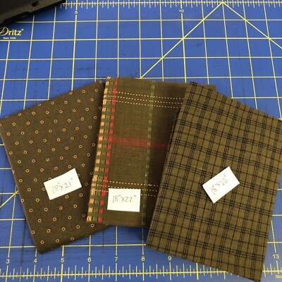 Brown Fat Quarter Bundle 3 Pcs New