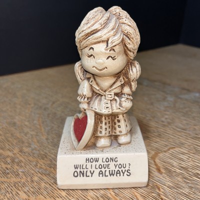 VINTAGE 1970 HOW LONG WILL I LOVE YOU? ONLY ALWAYS USA MADE PAULA W-167 FIGURINE