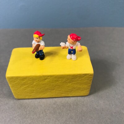 Vintage 1993 Mighty Max Lot (2) Red Hat with Backpack and Flame thrower.