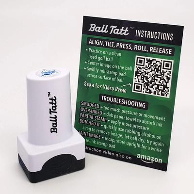 Ball Tatt - White Shark Golf Ball Stamp Marker Quick-Dry Self-Inking Stamper