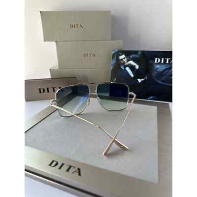 Pre-owned Dita Dubsystem Dts157-a-03 Silver Rose Gold Turquoise Navigator Large Sunglasses