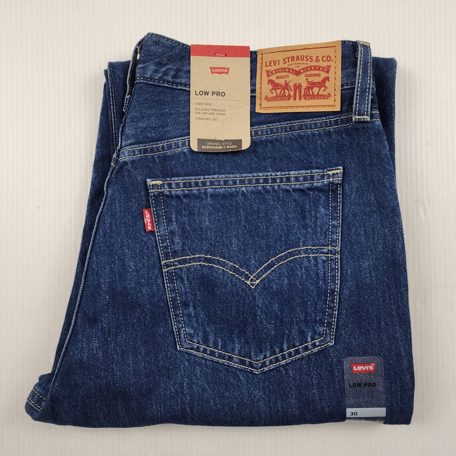 パンツ Levi Strauss & Co. LOW PRO STRAIGHT Levi's Low Pro Straight Mid Rise Blue Denim Jeans Womens NEW
