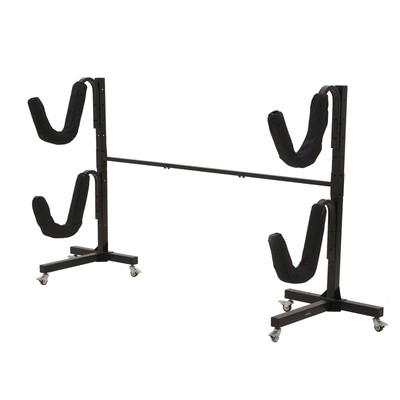 Elevate Outdoor Freestanding Storage Rack for Two Kayaks, SUPs, or Canoes, Indo