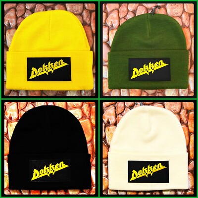 DOKKEN BLACK BEANIE ( ALSO AVAILABLE : YELLOW, GREEN OR CREAM )