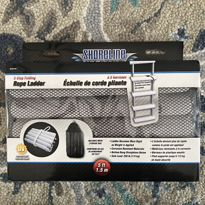 NEW NIB Shoreline Marine SL52123 Ladder Rope 5 Step Folding