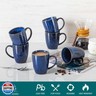 vancasso STARRY Ceramic Coffee Mug Set of 6, 12 Oz Tea Cups with Handle for Latte, Tea, Cappuccino, Milk, Cocoa, MicrowaveandDishwasher Safe,Blue