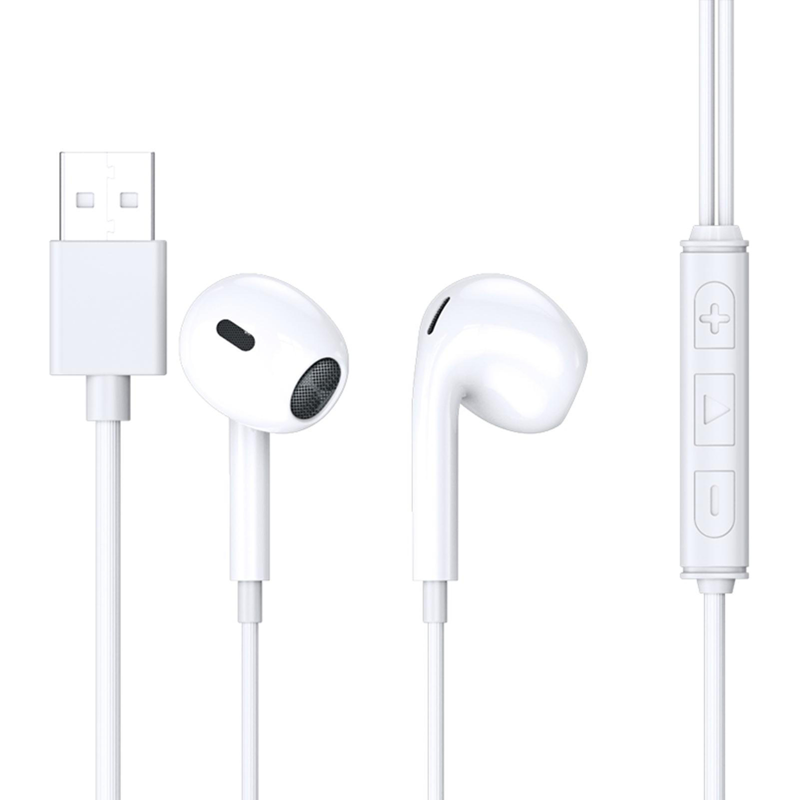 USB Earbuds With Microphone Hifi Stereo In-Ear Headphone For PC Laptop Earphone