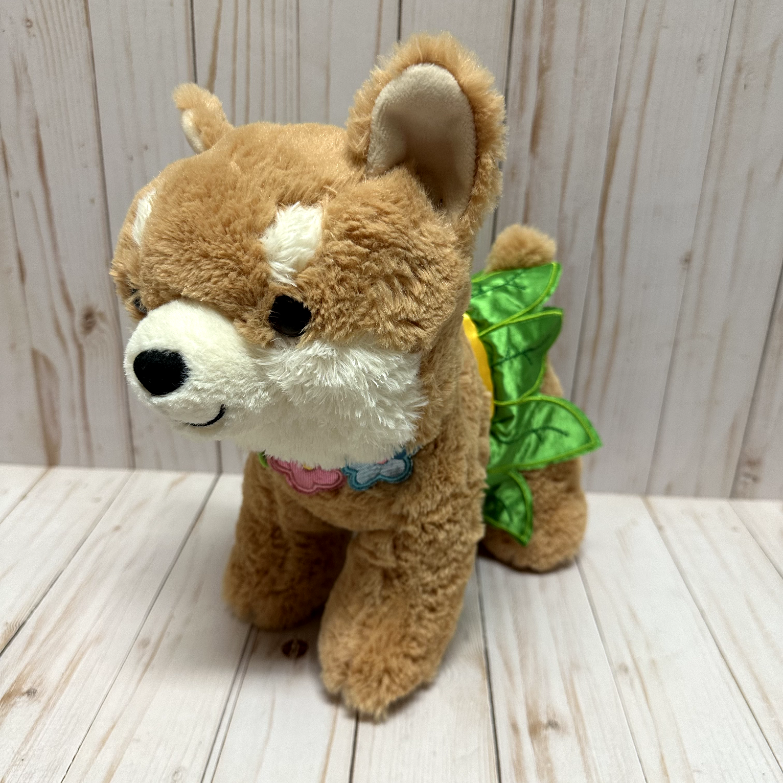 Walgreens Shiba Inu Dog Plush Stuffed Animal 10 Inch Spring Flowers Leaves Skirt