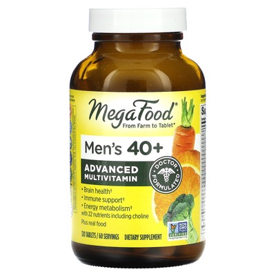 MegaFood Multi for Men 40 120 таблеток без молока и глютена, кошерный, NSF