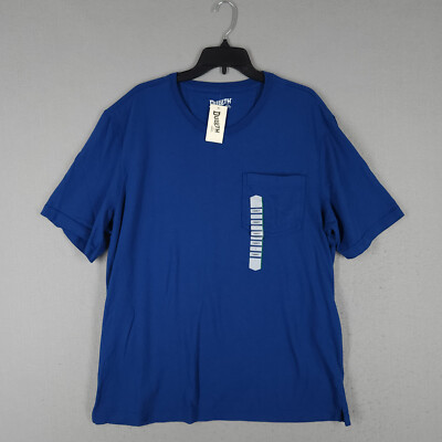 NEW Duluth Shirt Mens Large Blue Standard Fit Un-Longtail T Pocket Crew Neck NWT