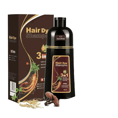 Hair Dye Shampoo Instant 3 in 1 +100% Grey Coverage - Herbal Ingredients