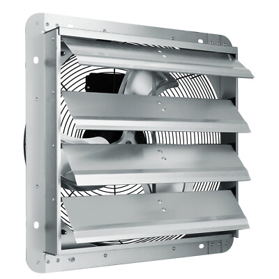 VEVOR Shutter Exhaust Fan Shop Exhaust Fan 16'' Wall Mounted Aluminum 2000 CFM