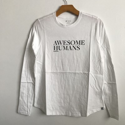 Figs T Shirt Womens XS White Crew Neck Super Soft Humans Are Awesome