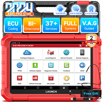 LAUNCH X431 PRO Star V+ Bidirectional Car OBD2 Diagnostic Scanner E-CU Coding