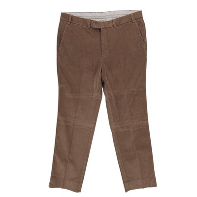 PAUL STUART Hartford Corduroy Pants Brown Cotton Stretch Size 36/38