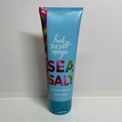 Bath & Body Works Fresh Sea Salt Mango Body Cream 8 oz Tahitian Monoi Oil