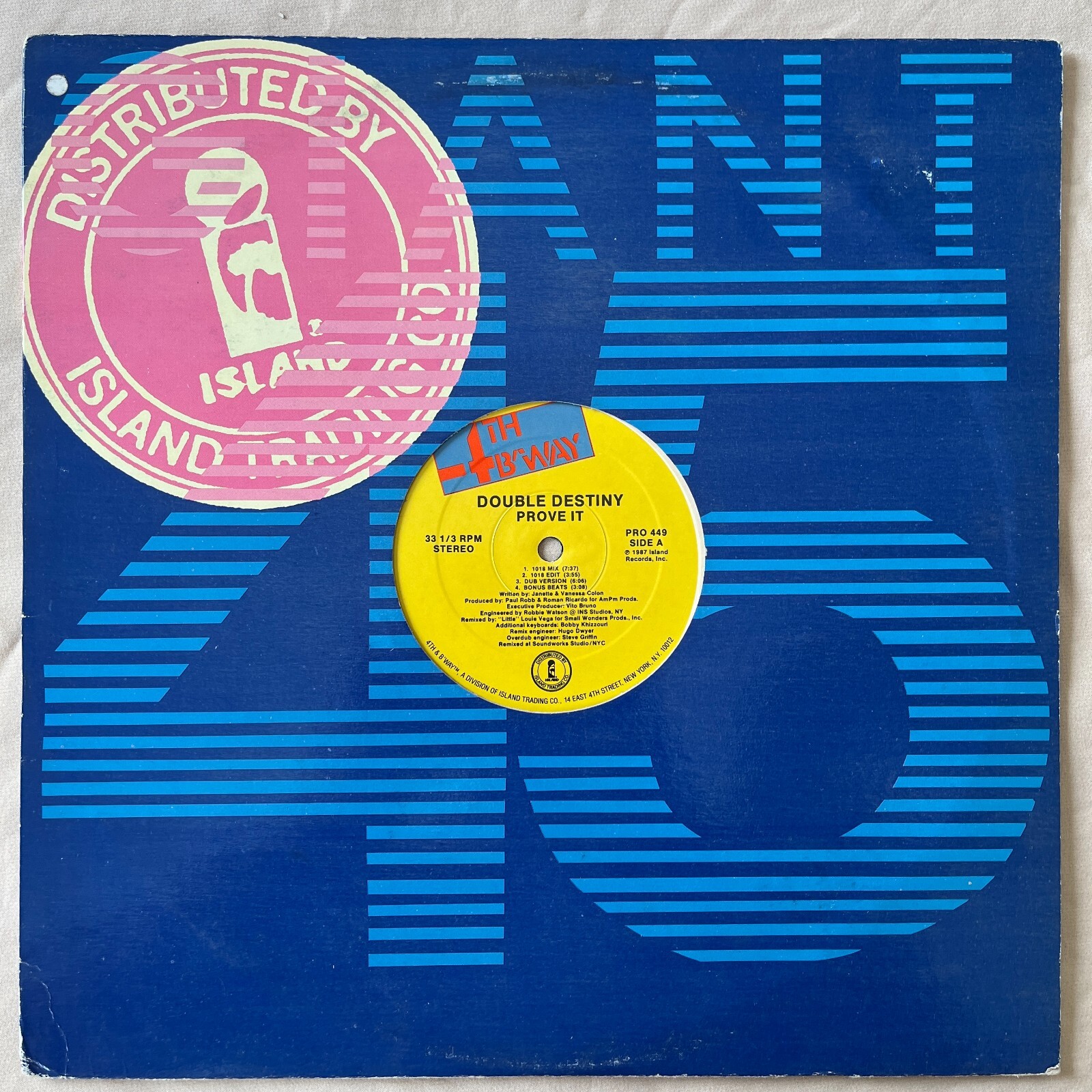 destiny / DOUBLE レコード DOUBLE DESTINY Prove It 1987 Vinyl Maxi-Single 4th