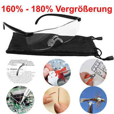 Lupenbrille Vergrößerungsbrille 160% 180% Vergrößerung Zauberbrille Kopflupe