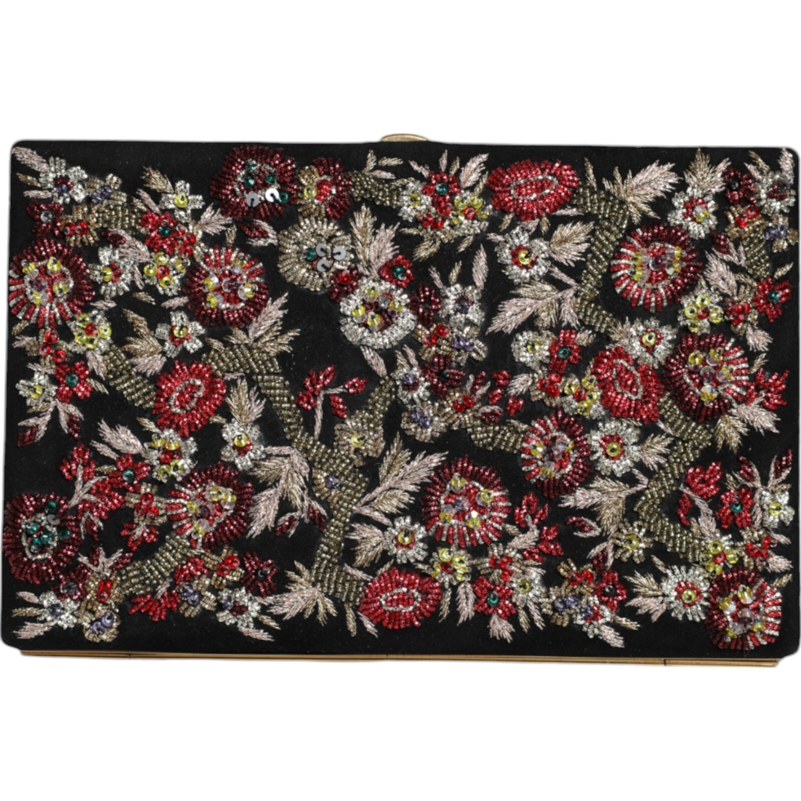 Сумка DOLCE & GABBANA, Многоцветный клатч в золотой оправе с цветочным рисунком, Вечерняя сумочка 7000 долларов США