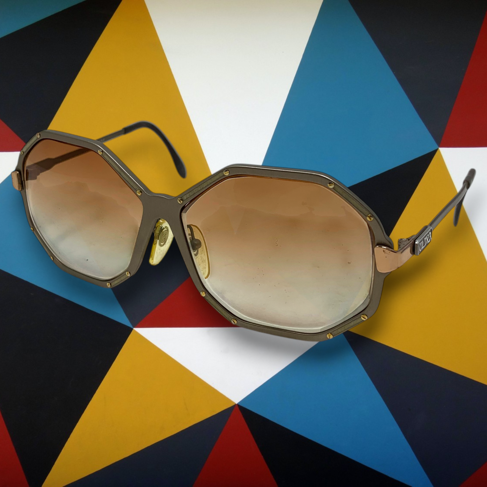 Vintage ULTRA “Harem” Sunglasses Oversized Octagon 1970's Glam Disco Germany