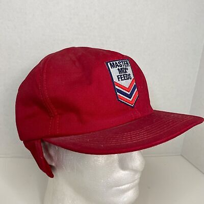 Vintage Master Mix Snapback Hat Seed Embroidered Logo Red Ear ...