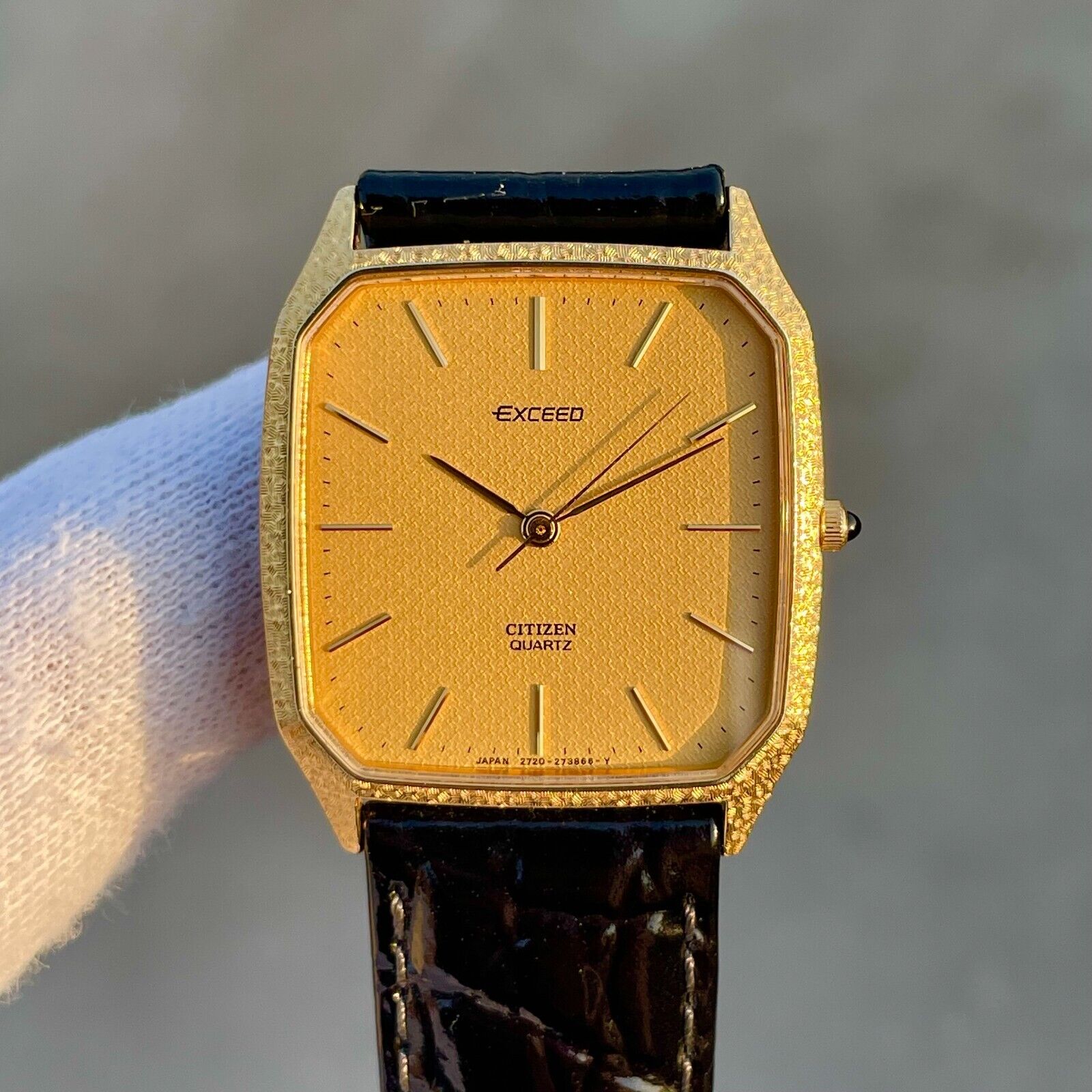 Vintage Citizen Tank Bark Finish Case Hammered Quartz Men's Vintage Citizen Tank Bark Finish Case Hammered Quartz Men's